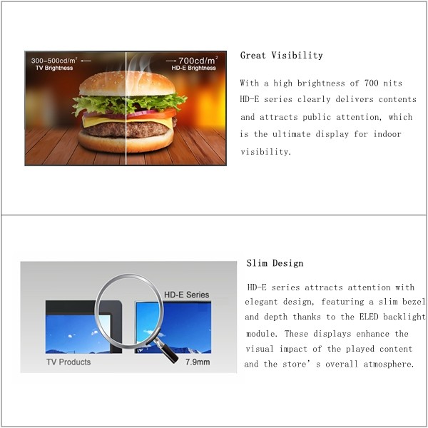 32 Inch Outdoor Indoor Digital Menu Board 1920x1080 Restaurant Slim Bezel