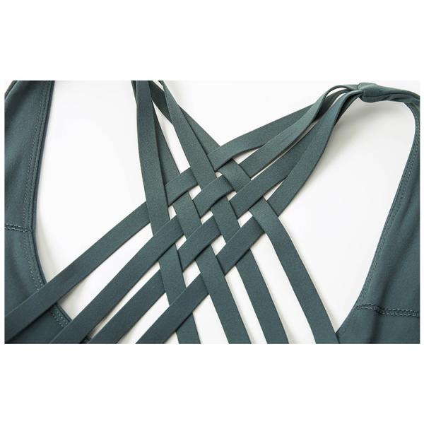 Fashion Cross Tapes Back High Impact Push Up Unique Sports Bra Gym Wear Women