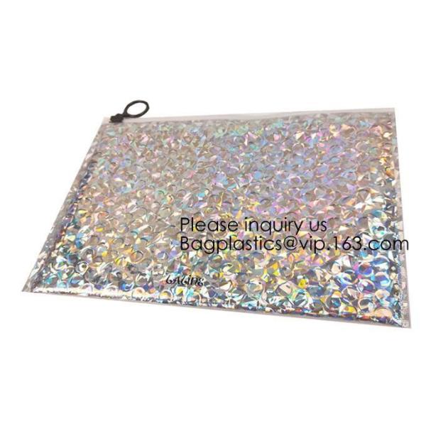 Colored PVC Film Bubble Bag/Special PVC k Bubble Bag/New Material Bubble Mailer With Zipper, bagease, bagplastics