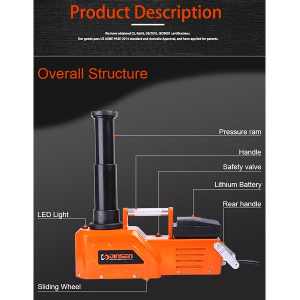 12v Portable Hydraulic Floor Jack 10t Fast Lifting with lithium battery