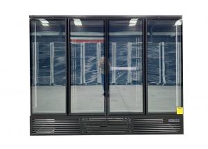 China Plug In Heavy Duty Four Door Commercial Glass Door Display Freezer In Elegance Black wholesale