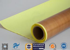 China Self - Adhesive Tapes Brown PTFE Coated Fiberglass Fabric Sticker 1000mm Width 50 Meter on sale