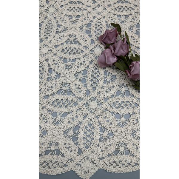 High Quality Leafy Corded Lace Fabric 100% Cotton Circle for Evening Dresses Clothing