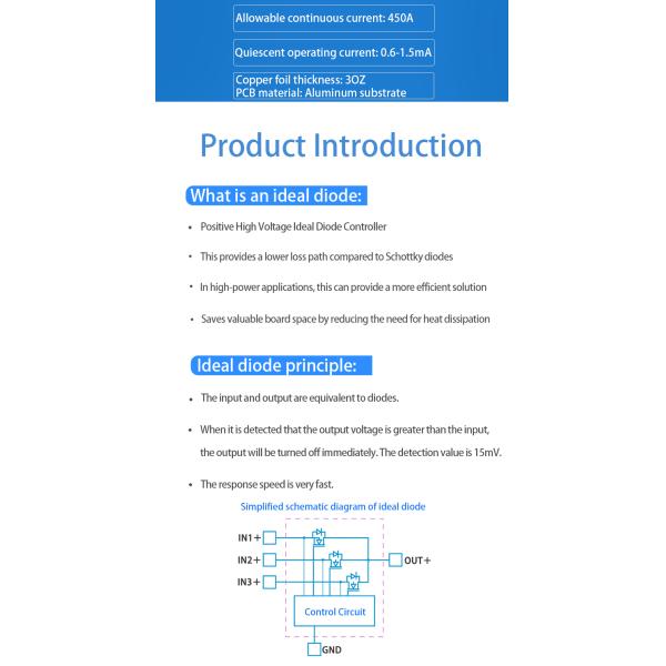 Enerkey 150V 150A 1in3 3in1 Ideal Diode Module Reliable Power Rectification Solutions for RV Modification