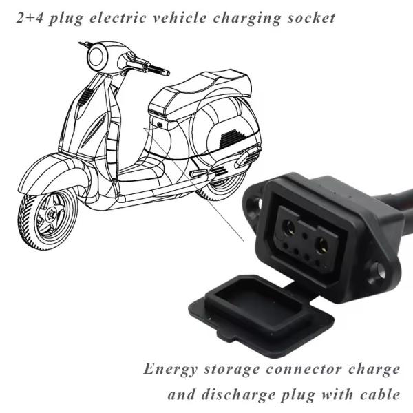 Electric Bicycle Lithium Battery Charging Socket 2+4P EV Lithium Battery Power Connector