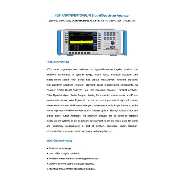 High Precision Ceyear 4051E Spectrum Analyzer 3Hz to 26.5GHz with 70-80% Product Status and OEM Customized Support