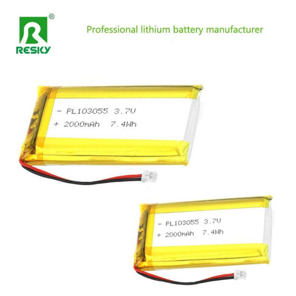 Rechargeable Lipo Battery 103055 3.7V 2000mAh 7.4wh Power Solar Lithium Ion Battery Cell