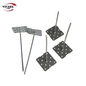 China Steel Self Adhesive Insulation Hangers , Rockwool Insulation Pin 24*24 Base Size wholesale