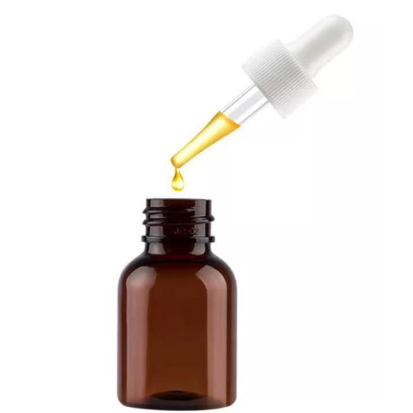 PET Portable 50ml Plastic Dropper Bottles Brown For Essence Hair Oil