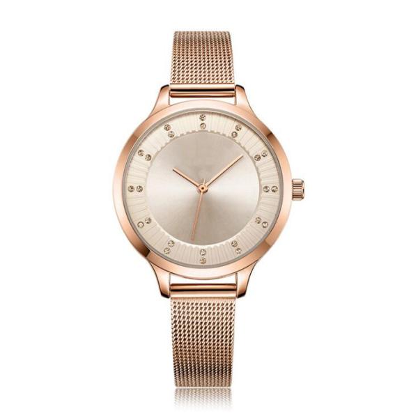 Fashion Waterproof Brass Wrist Watch Ladies Quartz Design With IP Plated