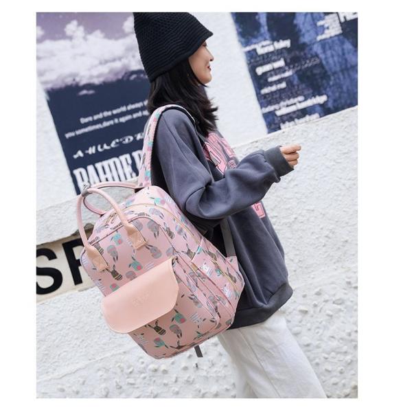 Animal Prints Polyester Rucksack Changing Travel Diaper Bags 27*15*42cm