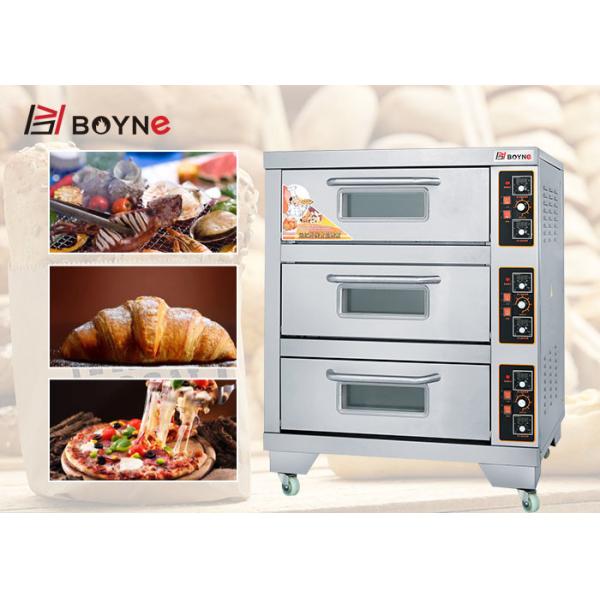 Electric Commercial Bakery Deck Oven Three Deck Capacity Stainless Steel Oven