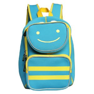 China Neoprene Boys Children School Backpack Bag , Blue Zipper Kids Schoolbags wholesale