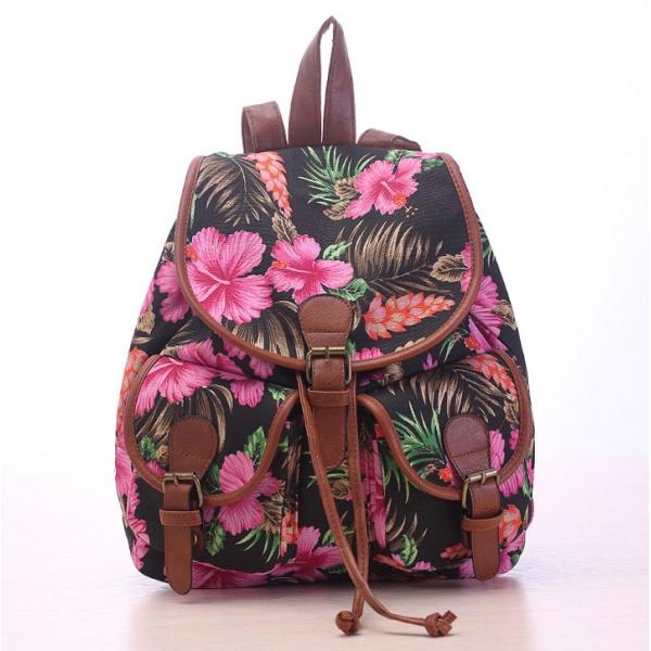 New wave canvas printing leisure backpack schoolbag travel Female