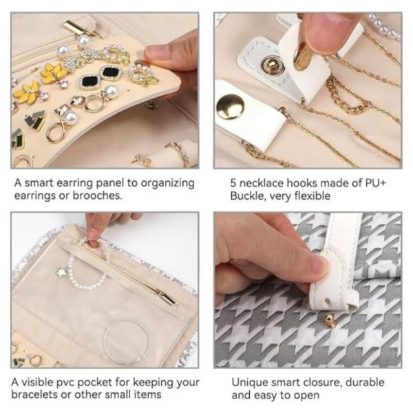 TRAVEL JEWELRY STORAGE BOX LARGE JEWELRY STORAGE BOOK BAG PORTABLE FOLDABLE TRAVEL JEWELRY BAG