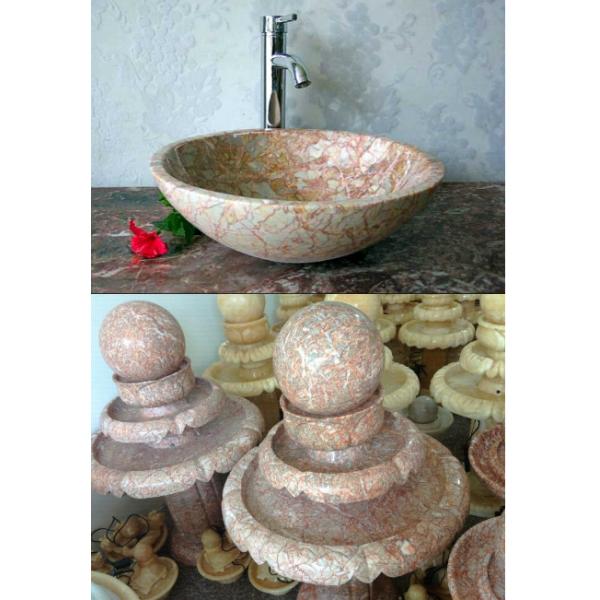 Rose Red Marble Tile , Decorative Natural Agate Floor Tiles Dolomite Type