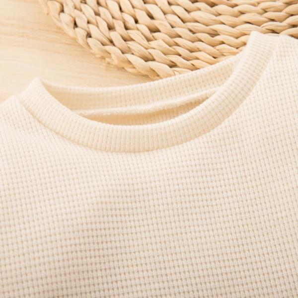 130cm Children Plaid Overall Skirt Plus Size Vintage Basic Long Sleeve Sweatshirt