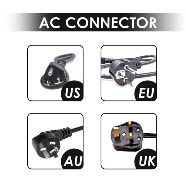 US EU AU UK AC Connector Lithium Lifepo4 Battery Charger 200-240VAC 60V 72V 80V