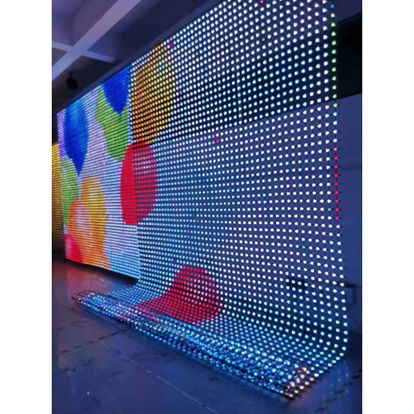 Led Mesh Screen Outdoor IP67 P46 Flexible Led Curtain Screen for Media Facade Lighting