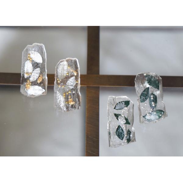 Forest's Eyes Real Eucalyptus Leaves Ice Transparent Clip And Stud Earrings Women Fashion