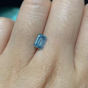 China 10 Mohs Blue Lab Grown Emerald Cut Diamond IGI Certified on sale