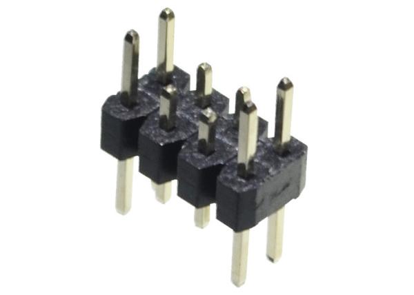 Double Row 2.0 Mm Pin Header 2*4P Straight Long Pin Short Pin Male Black