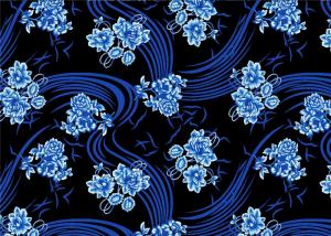 China Soft Blue Micro Velvet Fabric For Dress , Printed Velvet Fabric on sale