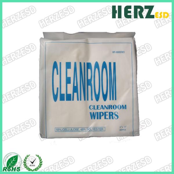 Dust Free Clean Room Wipes / Disposable Microfiber With Wipes Laser Sealed Cut Edge