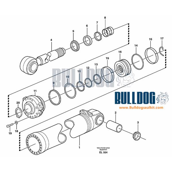 11709026 EC L150F L150E Wheel Loaders hydraulic TILT cylinder seal kit hydraulic seal kit