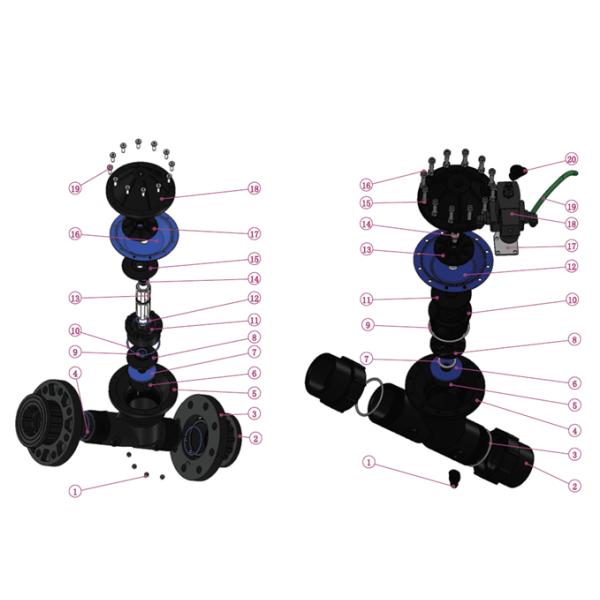 Y pattern diaphragm valve