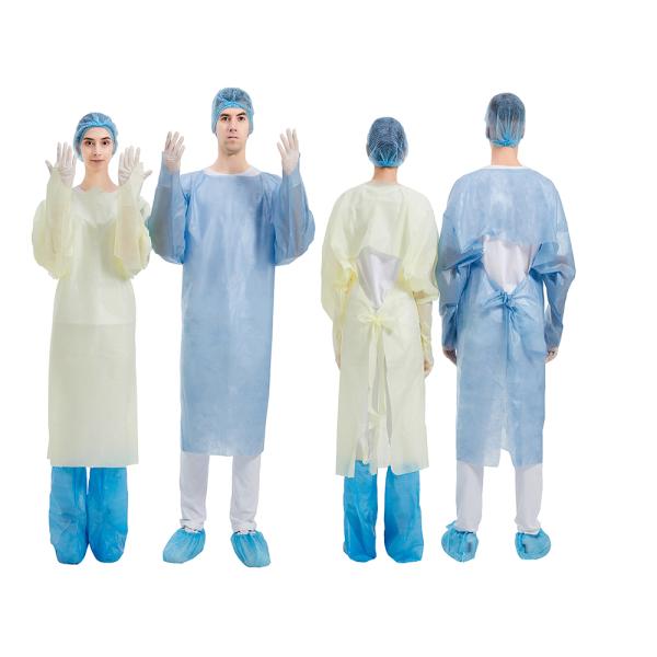 125x145cm Disposable CPE Gown , Surgical Plastic Gown AAMI Level 4