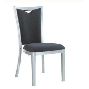 black PU wood imitation square tube aluminium restaurant chair
