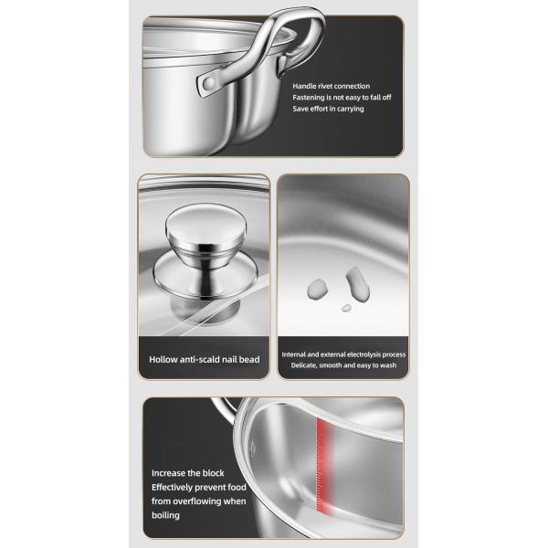 New Arrival 28cm Hot Pot Multi-user Hotpot Induction Soup Pot 304 Stainless Steel Shabu Pots For Cooking