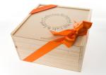 Natural Custom Unfinished Wooden Box , Processing Pine Storage Box With Lid