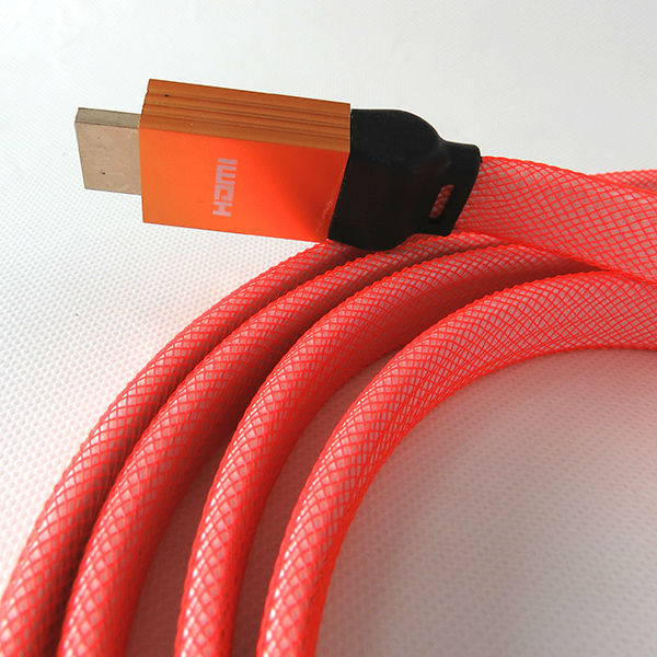 Flat HDMI cable with Various Kinds of Nylon Braid Shielding black color