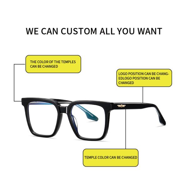 Fashion Design Custom Glasses Frame Acetate Combination Optical Polarized
