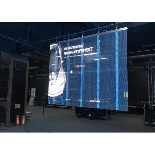 Energy Saving Large Outdoor Transparent LED Wall Giant Screen , Reduce The Wind Load