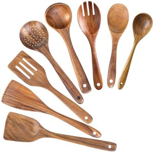 China Nonstick Cooking Bamboo Kitchen Utensils Wooden Spoons Set wholesale