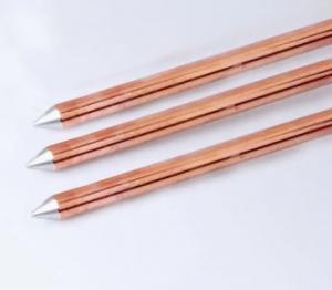China 2.4m Electrodes Copper Earth Rod Stock 4mm Galvanized Surface on sale