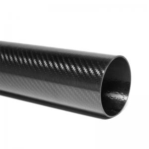 China 3K Twill Round Carbon Fibre Tubes Poles With Roll Wrapping on sale