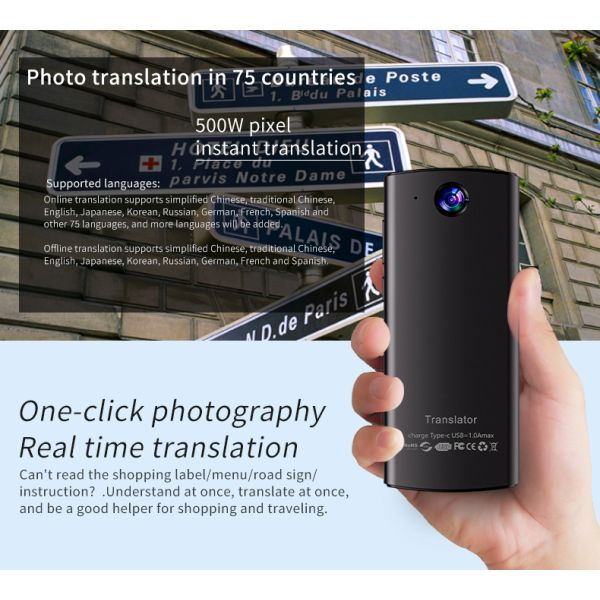 T17 AI Real-Time Voice Translator Takes Pictures And Supports 138 Multi-Language