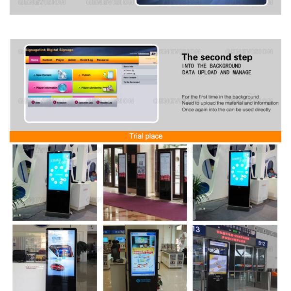 Golden 43 Inch Iphone Style Touch Screen Kiosk Totem Networkd Display Managing Software