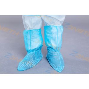 Anti Slip Blue 35GSM Disposable Plastic Boot Covers