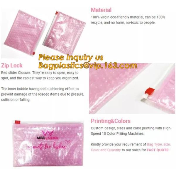 transparent slider zipper bubble bag，Reusable portable PE bubble wine bottle protector bag,k bubble bag,slider pac