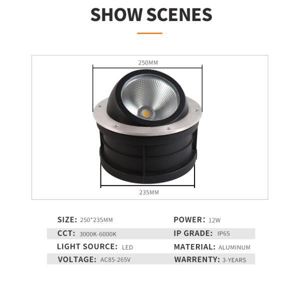 Holiday Buried Led Projection Lamp Light 12W Outdoor Adjustable Irradiation Angle