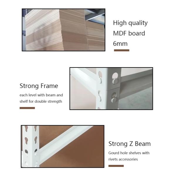 Robust Construction Light Duty Rivet Rack Shelving Boltless Storage Shelves Adjustable