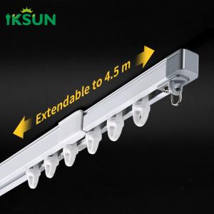 China Extendable Ceiling Mounted Curtain Rod Poles Holder Rails Track With Runner Rollers wholesale