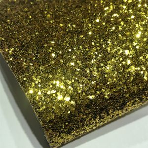 China Artificial Leather Fireproof 50m/Roll Chunky Glitter Fabric wholesale