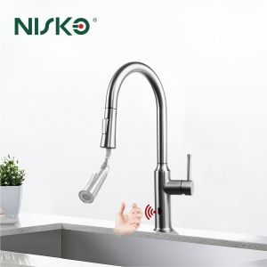 China Stainless Steel Nickel Kitchen Faucet Brushed With Hand Sensor on sale