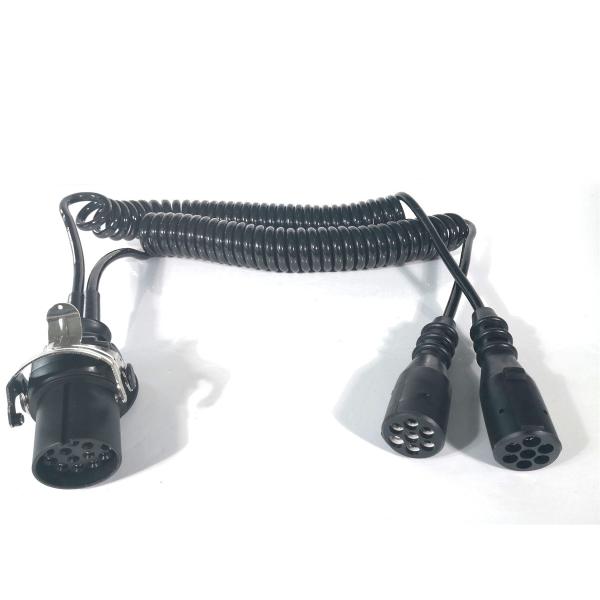 24V Adaptor Trailer Cable Electrical Coiled With Moulded Plug ISO1185/3717